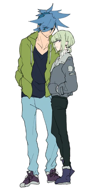 【過去絵すみません」DFもだけど体格差あって喧嘩とか言いあいよくしてるタイプのバディものってやっぱいいよね・・・