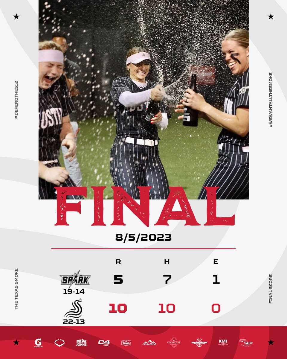 INTRODUCING YOUR 2023 WPF REGULAR SEASON CHAMPIONS!!!! 🎉

We’re just gonna let this one sink in.

Be here, tomorrow night for Marucci Clubhouse at Cedar Park night and support the best team in the WPF. 🔥💨

#WHOWANTDASMOKE #defendthe512 #wewantallthesmoke #welcometotheshow