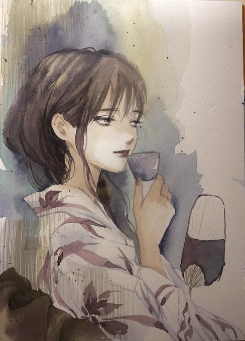 いつも爽やかな女の子絵描きさんめっつぉさんからバトン受け取りました。ありがとうございます 最近の浴衣3連作でアンカーでお願いします