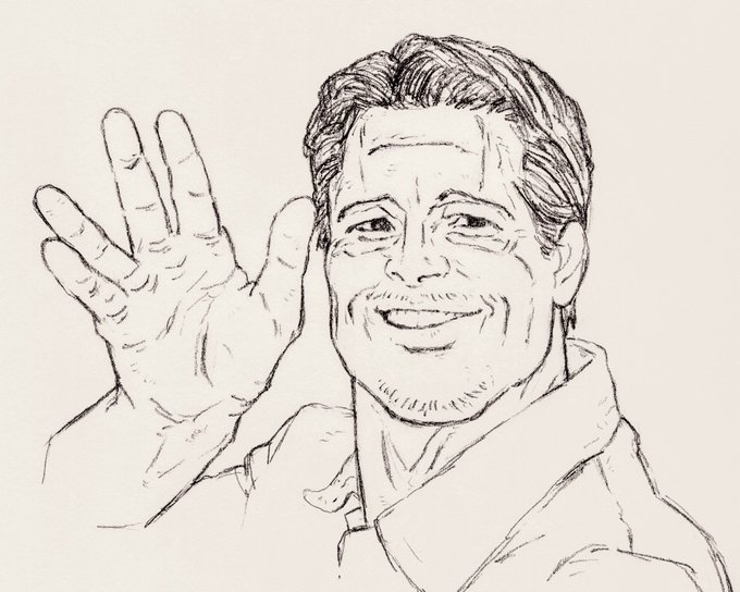 ブラピさんパロ絵で描いたら想像以上に機嫌良さそ