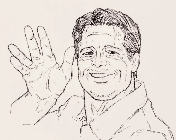 ブラピさんパロ絵で描いたら想像以上に機嫌良さそ