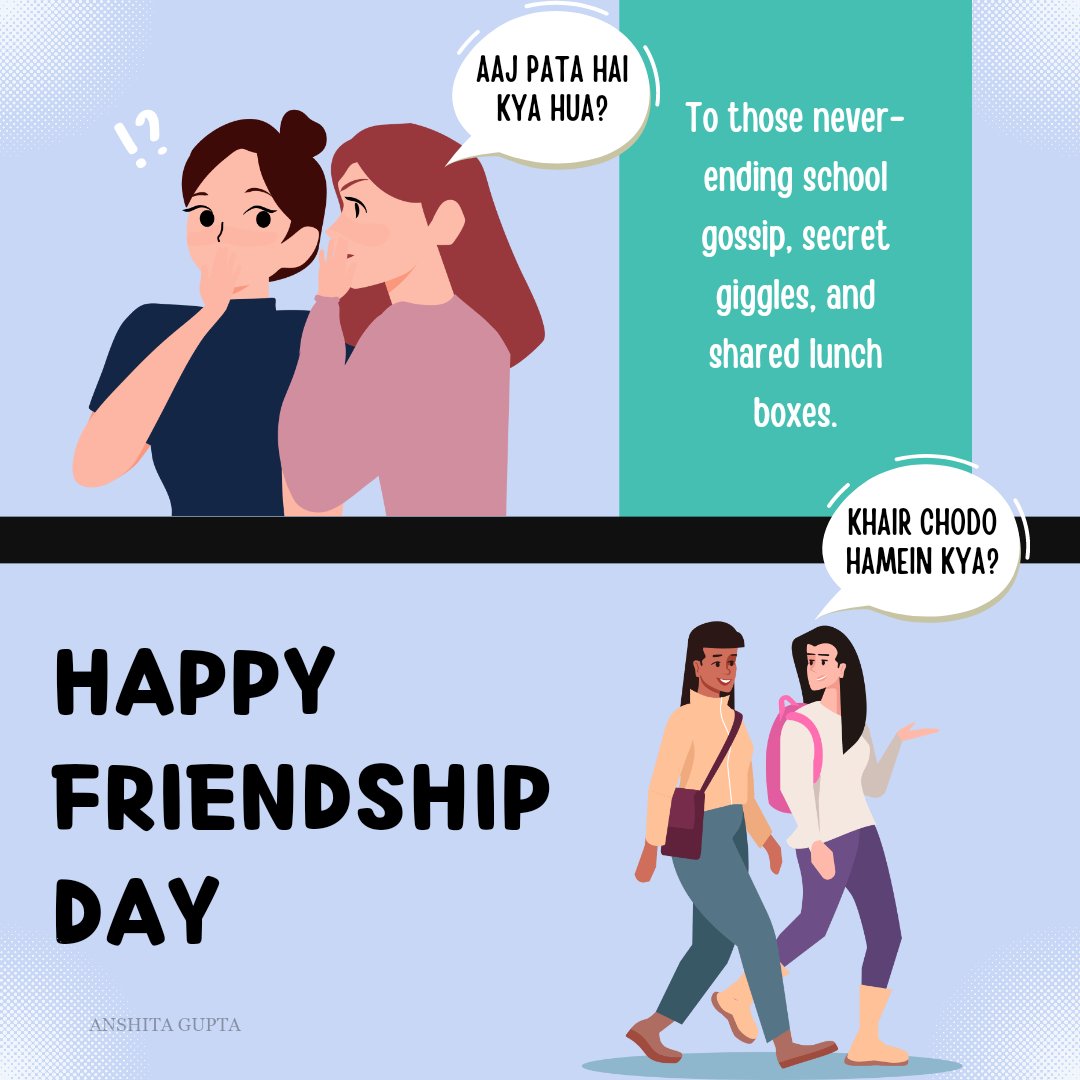What are your favorite school memories with your friends? Comment me down.

Let’s cherish the moments that made our bond stronger.

#HappyFriendshipDay2023 #FriendshipDay #FriendsForever #friends #friendship #anshitagraphicgallery #Memes