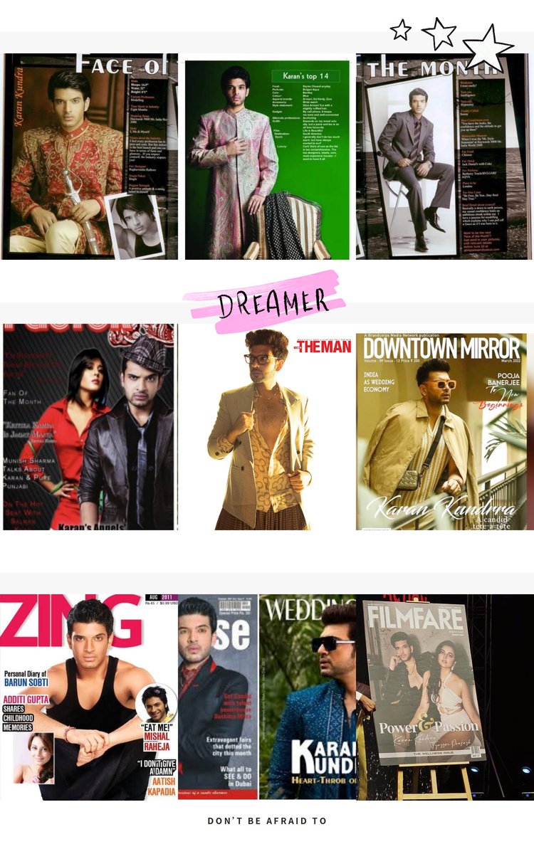 Dream does come true 🤞
Being face of many magazines from 2008 after winning the show to 5 August 2023 cover of filmfare 

A boy from jalander dreamt it and achieved it @kkundrra so much love and manifestation for you 

Upwards and onwards 
#KaranKundraa #KKundrraSquad