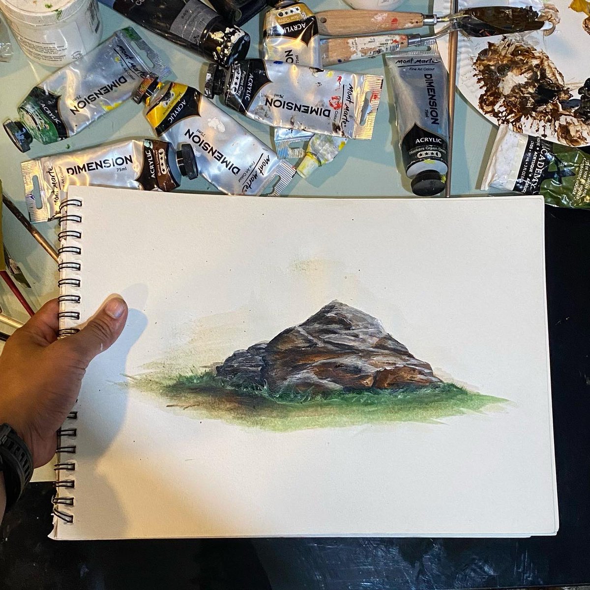 darthvendr's tweet photo. Boulder 11" x 15" Acrylic on Paper

#art #rock #boulder #bouldering #acrylic #acrylicpainting #artonpaper #nature #naturelovers https://t.co/Cc2HQ91Fd0