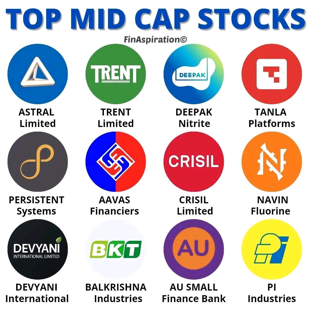 Which Mid cap stocks would you like to pick!. 

#nifty #investing #investment #stocks #stockmarket

Follow for more amazing information✨.