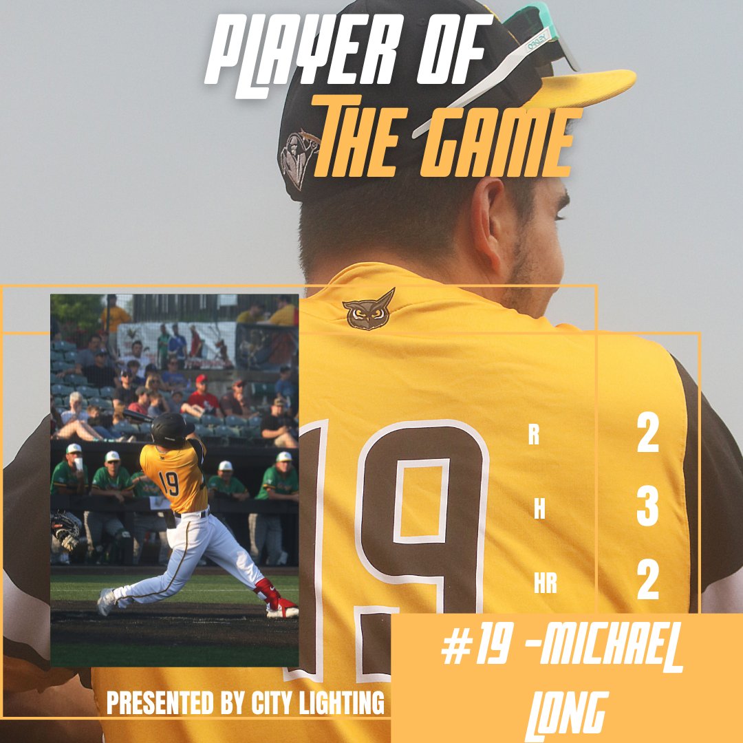 The Hoots win their final game of the season. Hoots are the season leader in Homeruns with 62 and Michael Long is the individual Homerun leader with 14. 

#HootyHoo x #ForTheFan