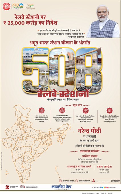 drmprayagrajnc's tweet photo. “विरासत भी, विकास भी”  प्रधानमंत्री @narendramodi जी द्वारा देश भर में 508 #AmritBharatStation के पुनर्विकास कार्यों का शिलान्यास।  
Watch Live: https://t.co/kvEcP07Uzn https://t.co/RWacrvheQY