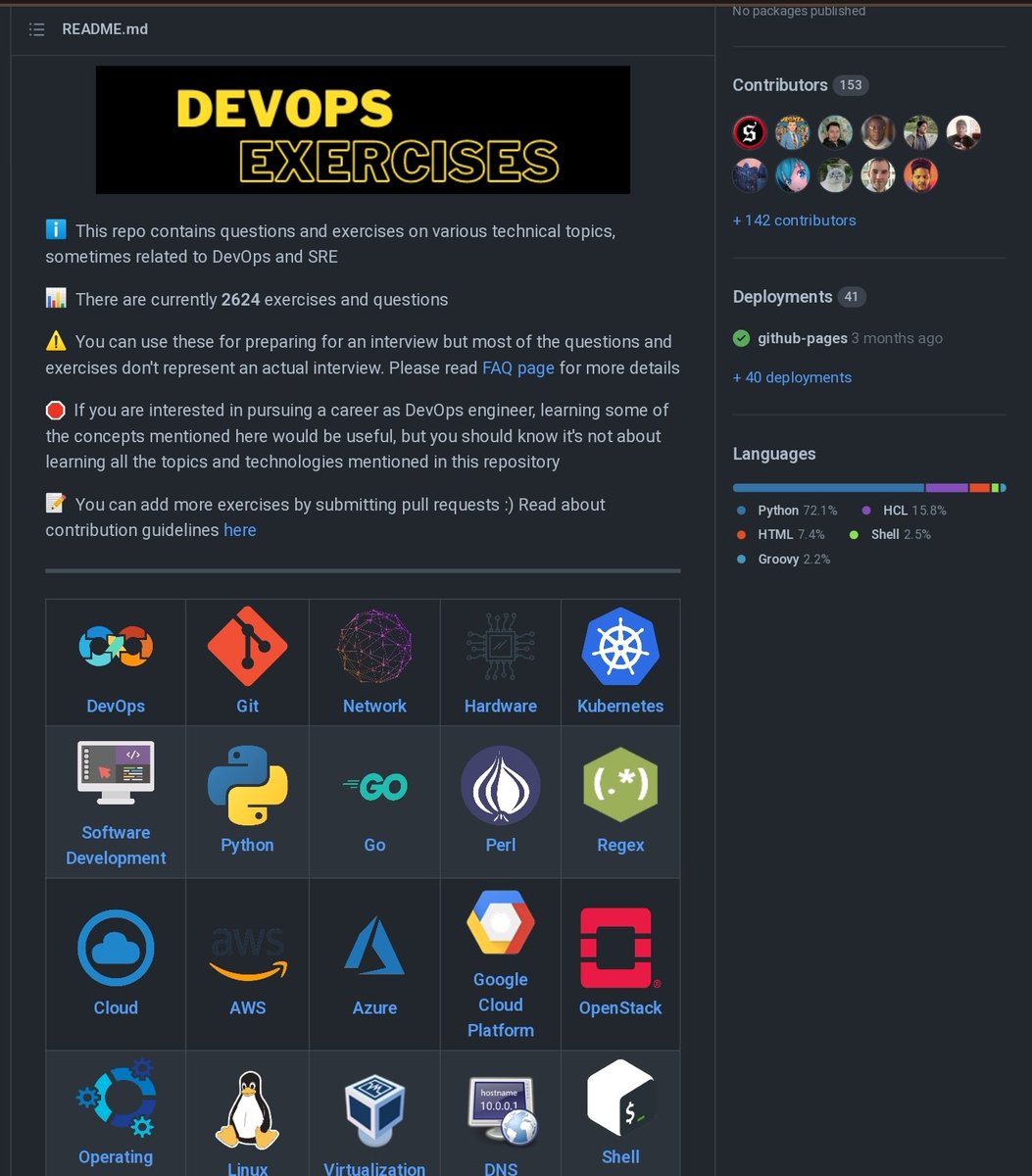 ghumare64's tweet image. DevOps Exercise - Questions and Answers
github.com/bregman-arie/d…
#Day6OfDevOpsGuy
