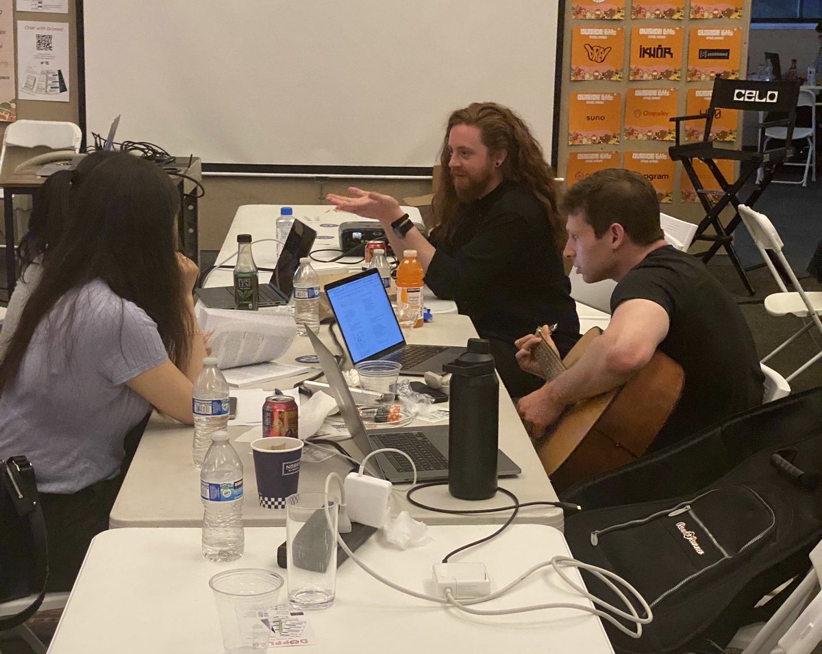 OutsideLLMs's tweet photo. From frets to functions, 
from chords to code 🎸
💻#OutsideLLMs hackathon where music’s past &amp; future collide. https://t.co/ZNmZFLY4Xl