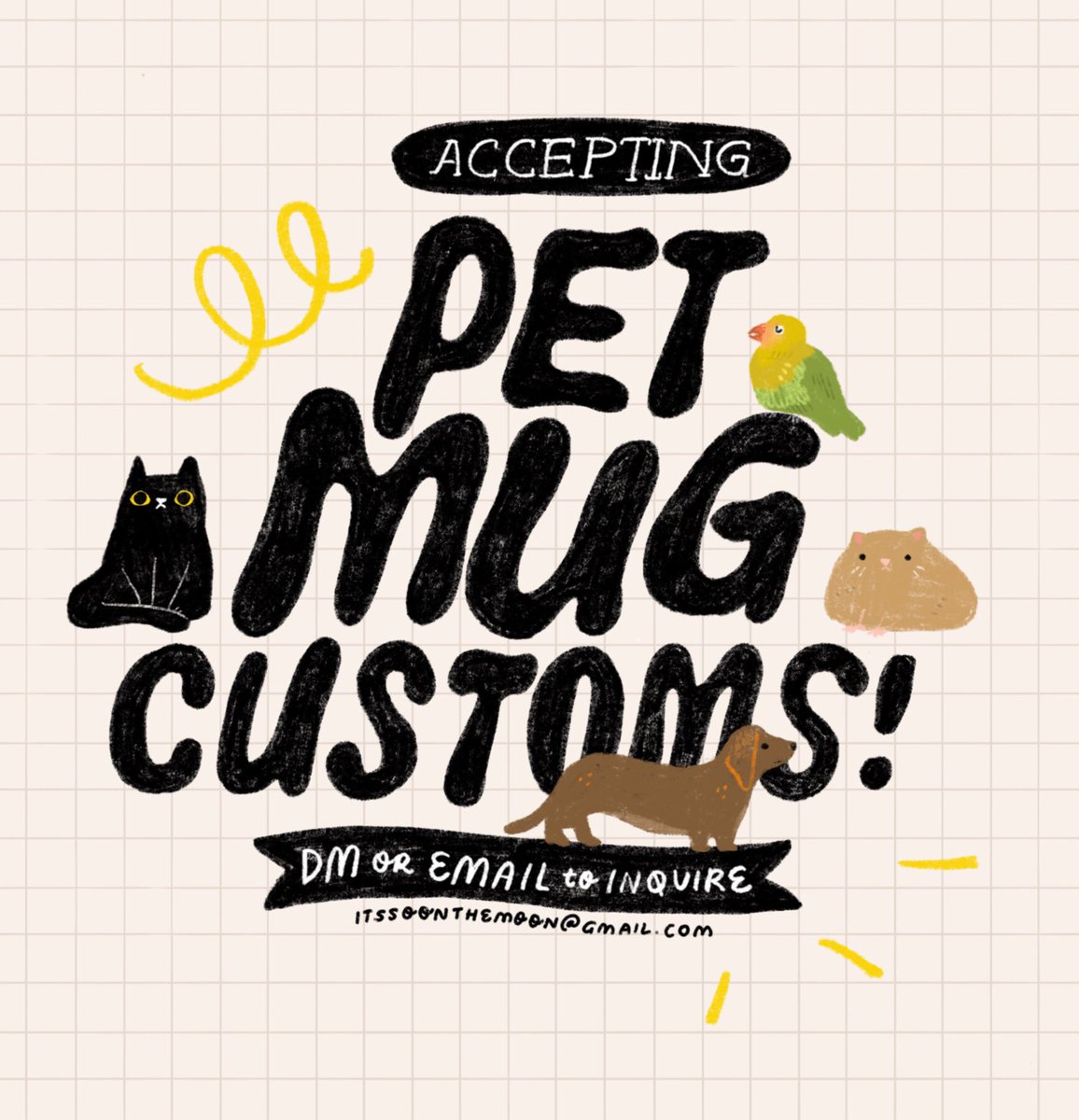 _soonthemoon's tweet photo. I’m accepting pet mug customs until august 15! 🐈‍⬛🦮 if you want a custom pet mug design, hmu ! https://t.co/y2TafAtjPG
