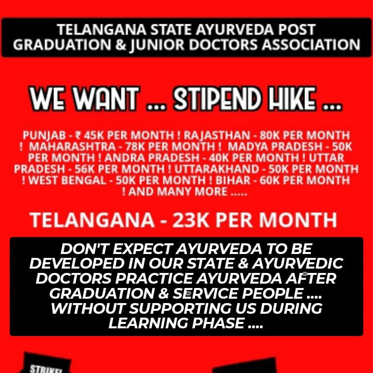 Nikki31Nikhitha's tweet photo. @BRSparty @BRSHarish #TSAYUSHSTIPENDHIKE 
#STIPENDHIKEFORAYUSH 
@BRSHarish 
@KTRBRS 
@harichandanaias 
@TelanganaCMO 
@PMOIndia 
@revanth_anumula 
@moayush 
@jyothsna_td
 then what about Ayush students
Either develop our system or totally remove  colleges
But don't discourage us With PARTIALITY🙏 https://t.co/pumFzoXwRq