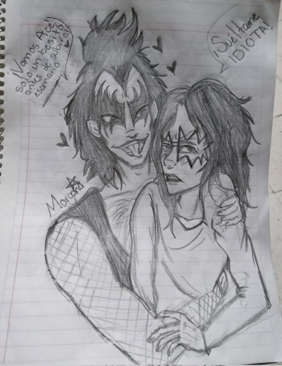 ReLMayerBL's tweet photo. Dibujo a lápiz ✨ bastante tiempo sin subir algo pero me entró la vena homo de Gene &amp; Ace y esto es lo que salió. Aún me imagino a un Paul celoso porque a "The Demon" le está gustando el buen Ace jajajaja 

#kissfanart
#genexace
#BLkissband
#spaceman
#thedemon https://t.co/0Wum1J2HDz