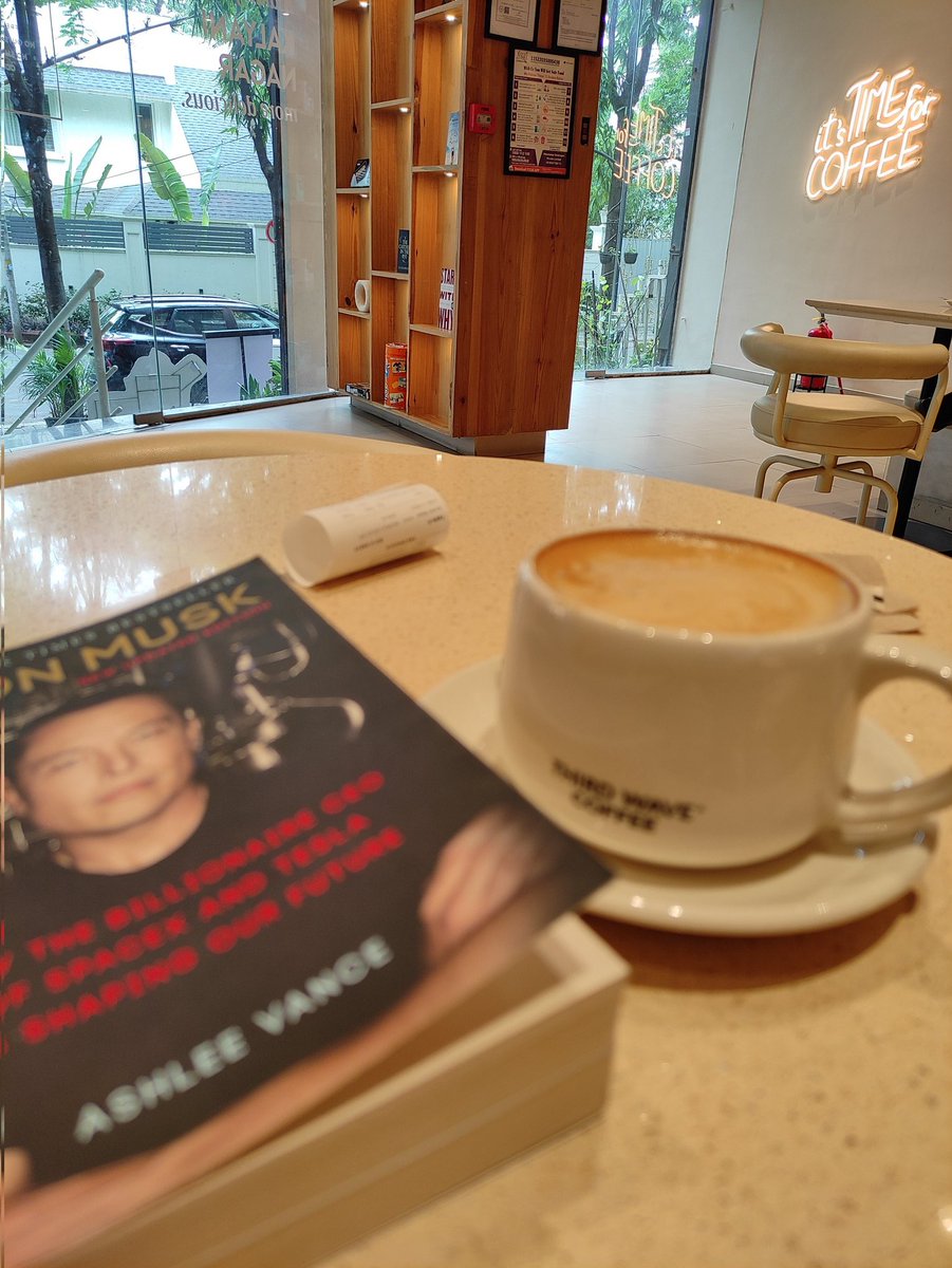 supernovaanchi's tweet photo. What a way to begin the Sunday morning with @elonmusk and @thirdwavecoffee https://t.co/sjsf0pzIzl