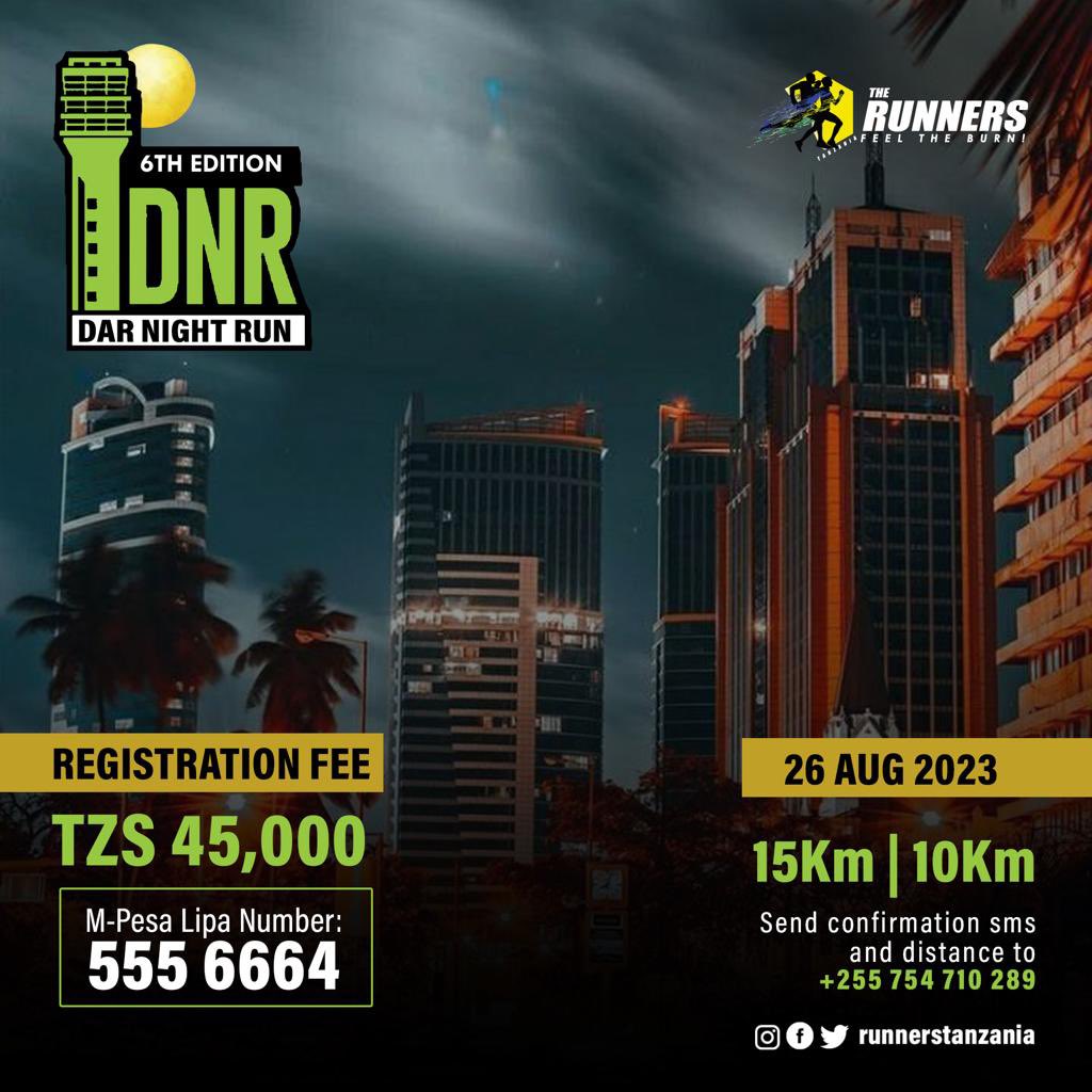 RunnersTanzania's tweet photo. Road to #DarNightRun 2023, 26th Aug
Register Now! https://t.co/fEne0PGYy8