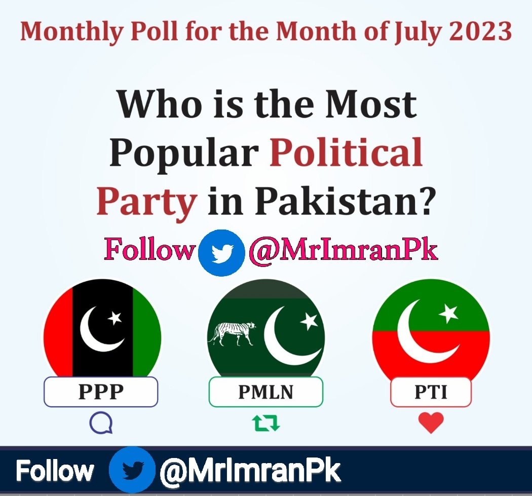 عوامی سروے پاکستان میں اس وقت پاپولر جماعت کونسی ہے فیصلہ آپکا؟؟؟