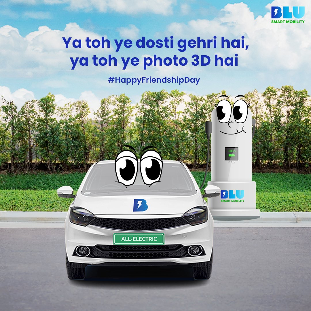 BluSmartIndia's tweet photo. To the dosti that keeps us going ⚡️
#happyfriendshipday #friendshipday #topicalspot #creatorspot #blusmart https://t.co/wEU3XcQi38