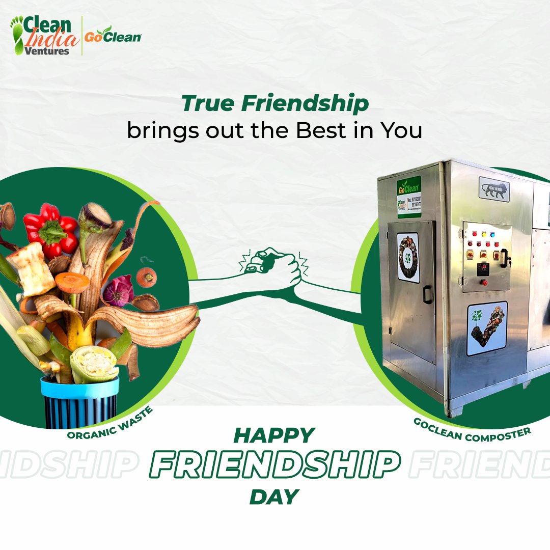 cleanindiatech's tweet image. The #GOCLEANComposter stands out as the premier solution for efficiently sorting &amp;amp; managing #OrganicWaste in an ecofriendly manner. 
By embracing this technology, you can make a positive impact on the environment.
#HappyFriendshipDay

#CleanIndiaVentures #CleanIndiaTech #CIV