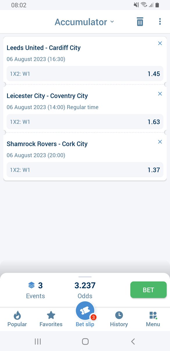 BettingChamp254's tweet photo. #Betoftheday 
Leeds Utd, Shamrock Rovers, and Leicester City to win. 
#winningBets 
#bettingexpert https://t.co/wfBQHLs72o