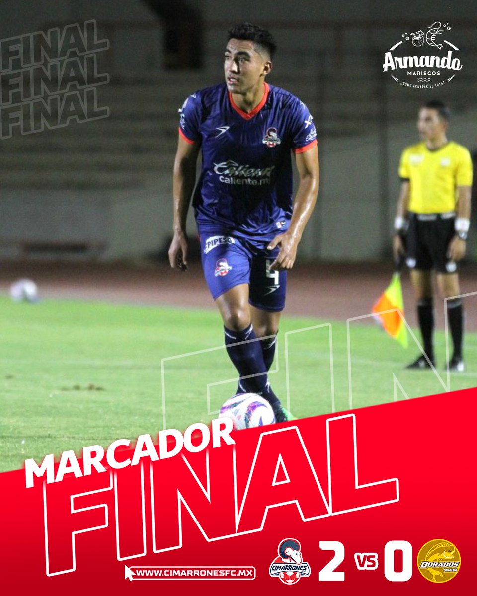 CimarronesFC's tweet photo. 90' | 🐏#ElCimarrón 2-0 Dorados 🐟
Termina el encuentro en #ElHeroe🏟️ el equipo de casa se queda con los 3.
¡Eso equipo!
#PorMasH1storia | #ArmandoMariscos https://t.co/pPBtdrFMKB