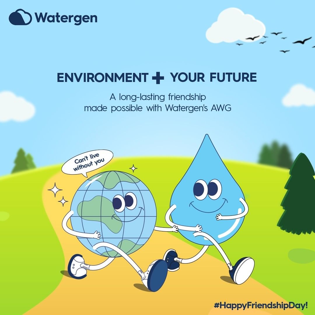 watergen_india's tweet photo. Befriending the #environment is like befriending your #future

This #FriendshipDay, make the bond even stronger by tapping into a new source of #water which is both #environmentfriendly and #sustainable.

#Watergen creates pure drinking water from air for #people everywhere. https://t.co/k6Y8HXebWE