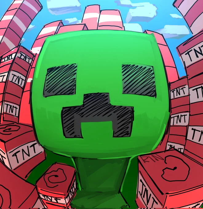 Teaching the boys 5 point perspective #minecraft
