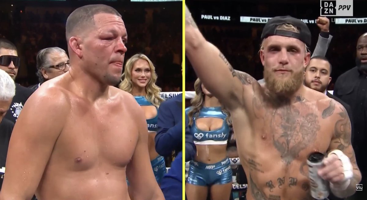 ‼️ Jake Paul beats Nate Diaz via Unanimous Decision

#PaulDiaz
