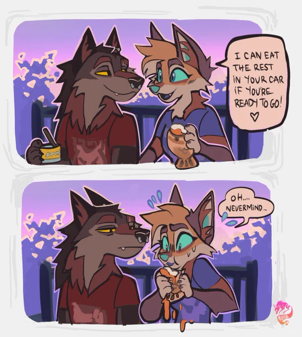 Our first date hehe 🍦🐟 @BloodfireWolf 💕
