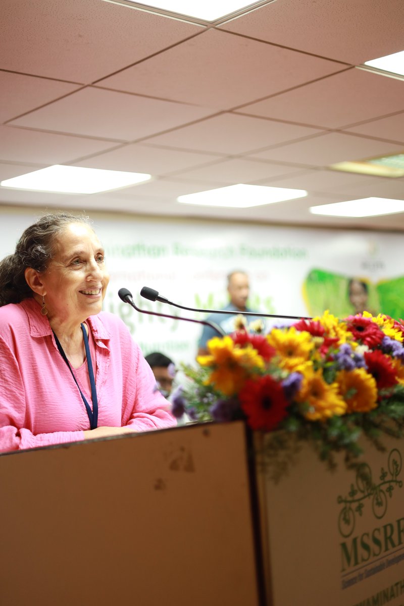 mssrf's tweet photo. “Our planet has reached a tipping point & we have an abundance of evidence that #climatechange is a reality. But there is a more positive & hopeful tipping point happening today at the #MSSRF_Conf2023 with the revival of the climate-resilient #millets” @ruthdefries @Columbia https://t.co/RGoUwnu5tc