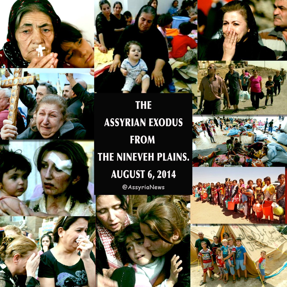 Today commemorates the 9th anniversary of the tragic #Assyrianexodus from the #NinevehPlains, which occurred on August 6, 2014, and led to 200,000 #Assyrians fleeing their homeland #Assyria within the first 24 hours..
#baghdeda #karamlis #bartella #bashiqa #batnaya #telsqof