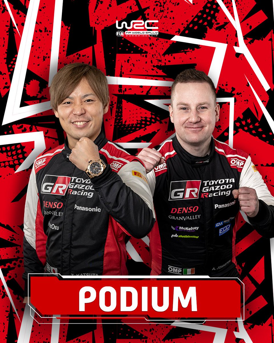 PODIUM FOR TAKA &amp; AARON! 🤩

#WRC #WRCLive #SectoRallyFinland <a href="/TakamotoKatsuta/">Takamoto Katsuta</a> <a href="/AaronJ_CoDriver/">Aaron Johnston</a>