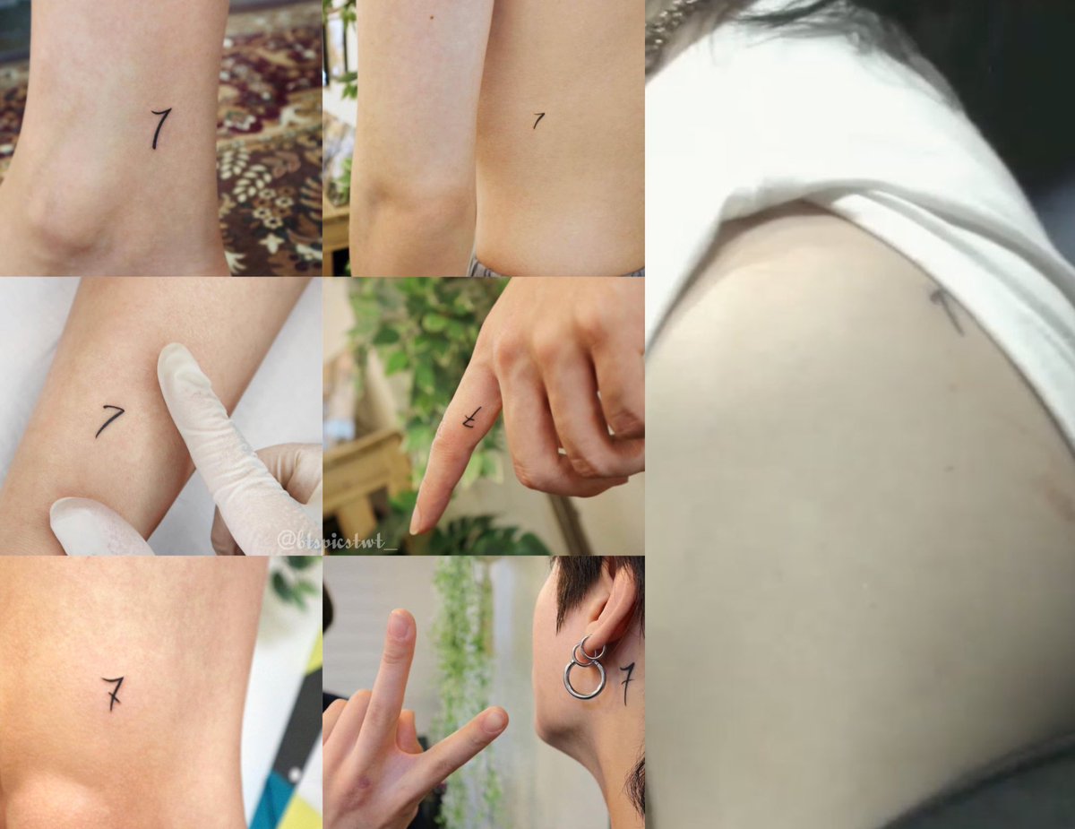 btspicstwt_'s tweet photo. [📸PHOTOS] @BTS_twt Member's friendship tattoo '7'  

✅7/7 https://t.co/D9EtfdQPzT