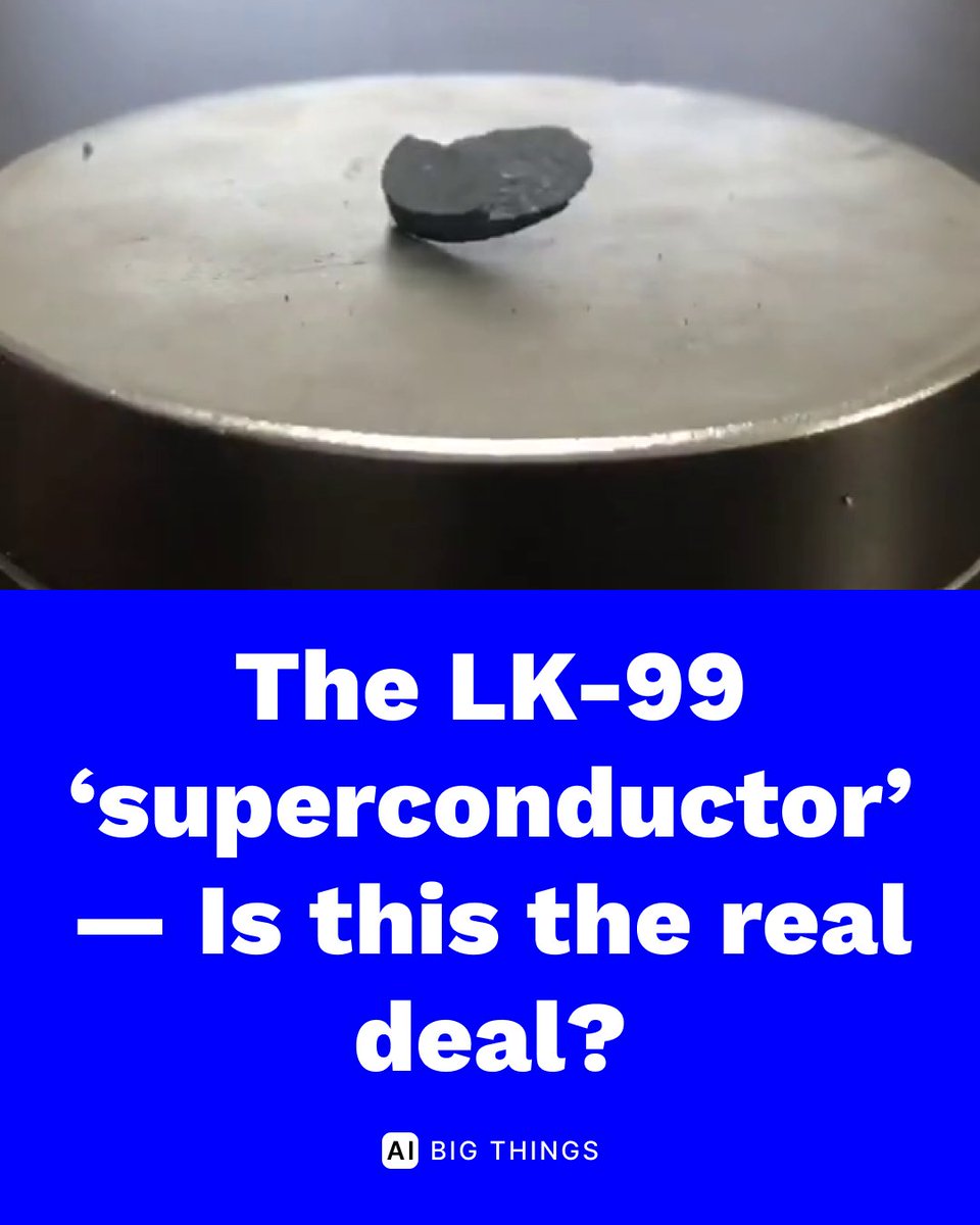 AIBigThings's tweet photo. ⭐ Is this the game-changer we've been waiting for? 🚀⚡

Meet LK-99: The Room-Temperature Superconductor that could redefine technology as we know it!
_
#LK99 #ArtificialInteligence #MachineLearning #superconductor #electronics #deeplearning https://t.co/YWIfsgYLq0
