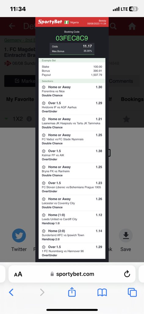 1D24F1BD - 100 odds 

03FEC8C9 - 10 odds 

Today football picks ( stake Responsibly) 💯❤️✌️

@LouieDi13 @SakasticBET @mrbayoa1 @slay_jimmy @TheRealCEOAmber @_spiriituaL @_kennyblaze1391 @BETFUSE1 @Elegance_19 @officialmoore7 @clarkwhitesiver @Osmoses_1 @Kingkuti_ @Ekitipikin