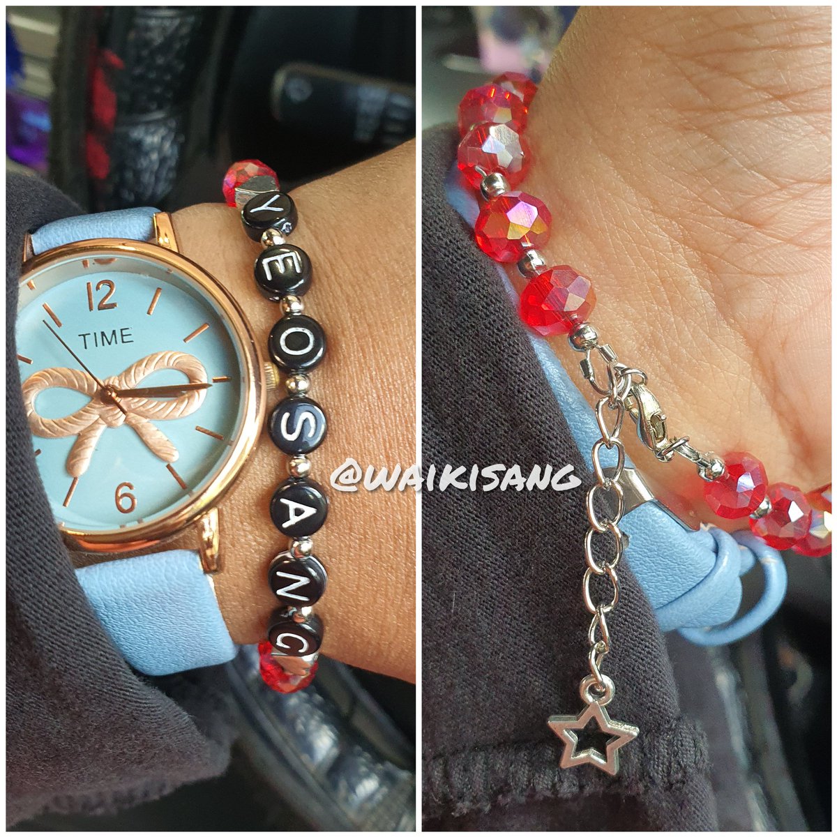 waikisang's tweet photo. Anyone interested in this bracelet if I make all member's name with their colours? At the moment I only made Yeosang & will order in the crystal beads only if there's request for others..if you're interested please reply which member tq 💕
#ATEEZ #pasarATEEZ #MYtiny #Bracelet https://t.co/nIB5vqNOl1