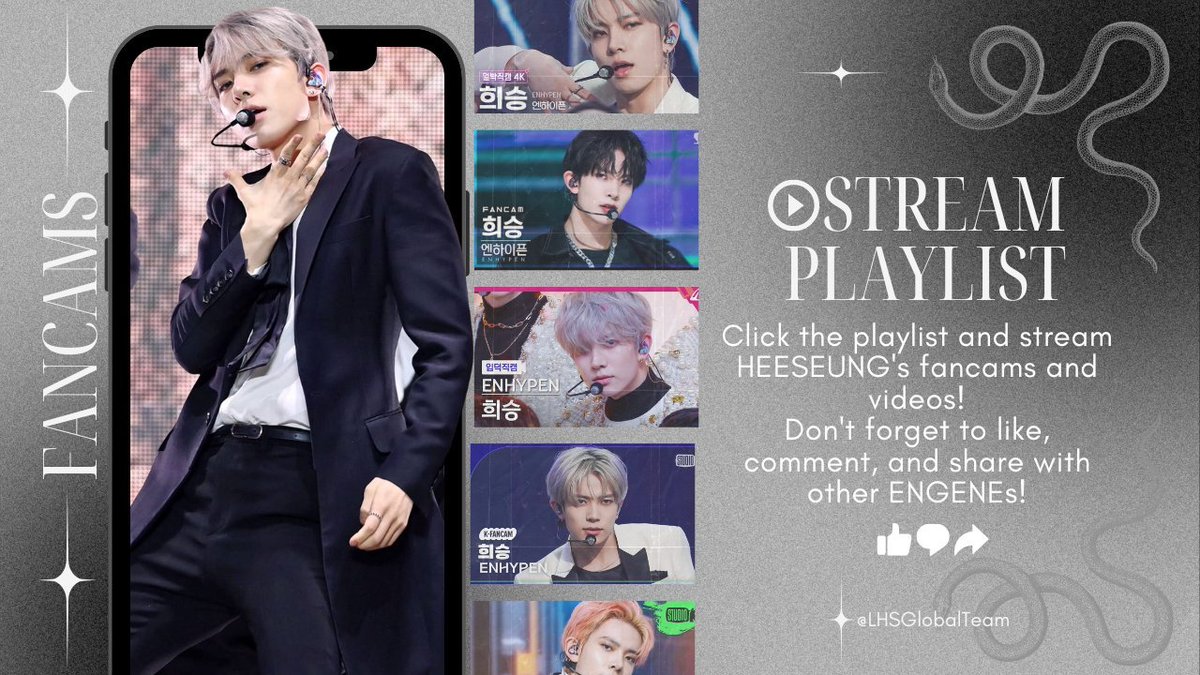 [🎥] #LHS_STREAM 

Let's stream #HEESEUNG's fancams, concept films and clips! 🤍

🔗 linktr.ee/lhsglobalteam?… 

#ENHYPEN_HEESEUNG #엔하이픈_희승 #희승 <a href="/ENHYPEN_members/">ENHYPEN</a>