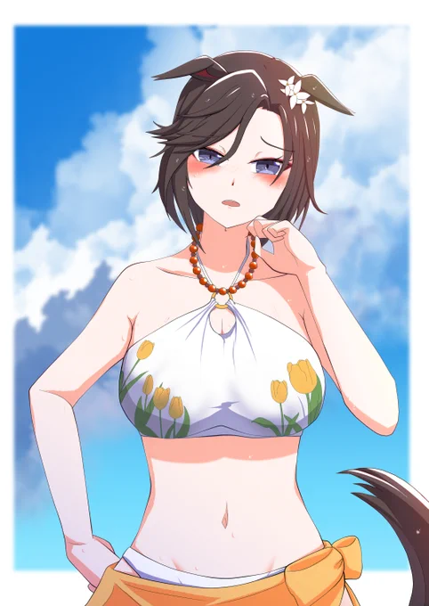「顔が赤いぞ。熱中症か?心配をかけるなたわけが」  #ウマ娘 #エアグルーヴ