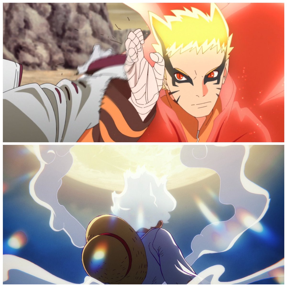 _NAATSUU's tweet photo. Depuis ce matin, ça compare le Gear 5 de Luffy au Baryon Mode de Naruto, ça parle de qui a le plus "cassé internet". On s’en bat les couilles, ici on a bien mangé que ce soit le Baryon ou le Gear 5, les 2 étaient excellents. Arrêtez de faire chier. https://t.co/cnZkNWSRDs
