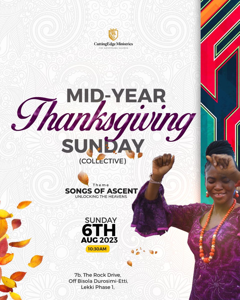 CuttingEdge_NG's tweet photo. Our hearts are full of gratitude to God for how far He has brought us. Indeed, He has been our rock and succour 💪🏾.
Join us us today as we release sweet melodies to the heavens and dance like never before. 💃🕺
#Thanksgiving
#SundayInvitation
#TheGoverningChurch https://t.co/jc15zyLg2f