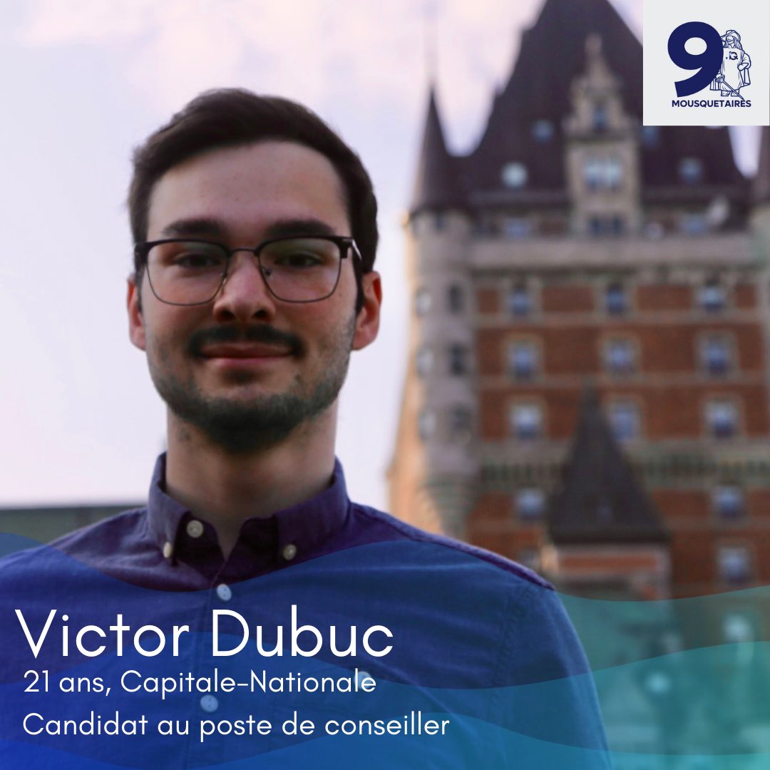 1/2 Présentation de @DubucVictor ⚜️|

| Présentation de Victor Dubuc ⚜️|

« Bonjour, je m’appelle Victor Dubuc et je me présente à un des postes de conseillers pour le prochain exécutif du (CNJPQ).
#polqc #les9mousquetaires