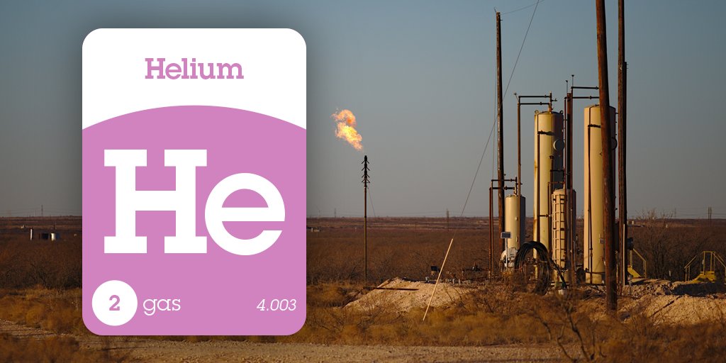 ElementsTrivia's tweet photo. Helium is most commonly recovered from natural gas deposits. Geologic conditions in Texas, Oklahoma, and Kansas make the natural gas in these areas some of the most helium-rich in the world. #Helium #periodictable #elements #trivia https://t.co/T3uIa2qdKC