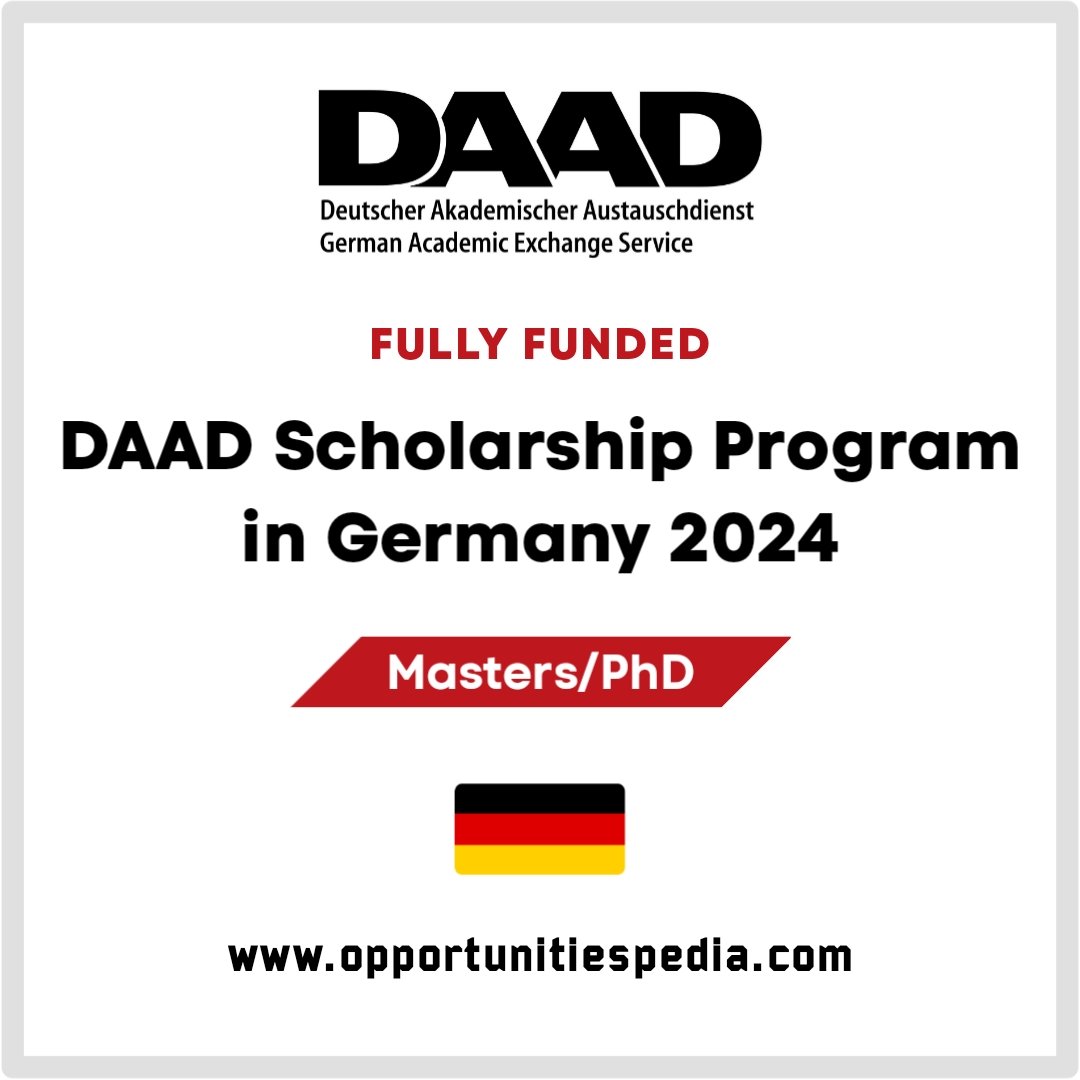 Opedia3's tweet photo. DAAD Scholarship in Germany 2024-25 for International students (Fully Funded)

Details: https://t.co/PAkrPKfKaE

Scholarship Coverage:
☆ Full tuition fees
☆ Monthly stipend
☆ Travel allowance
☆ Monthly rent subsidy
☆ Accommodation, accident and health insurance. https://t.co/yeuupB2BqQ