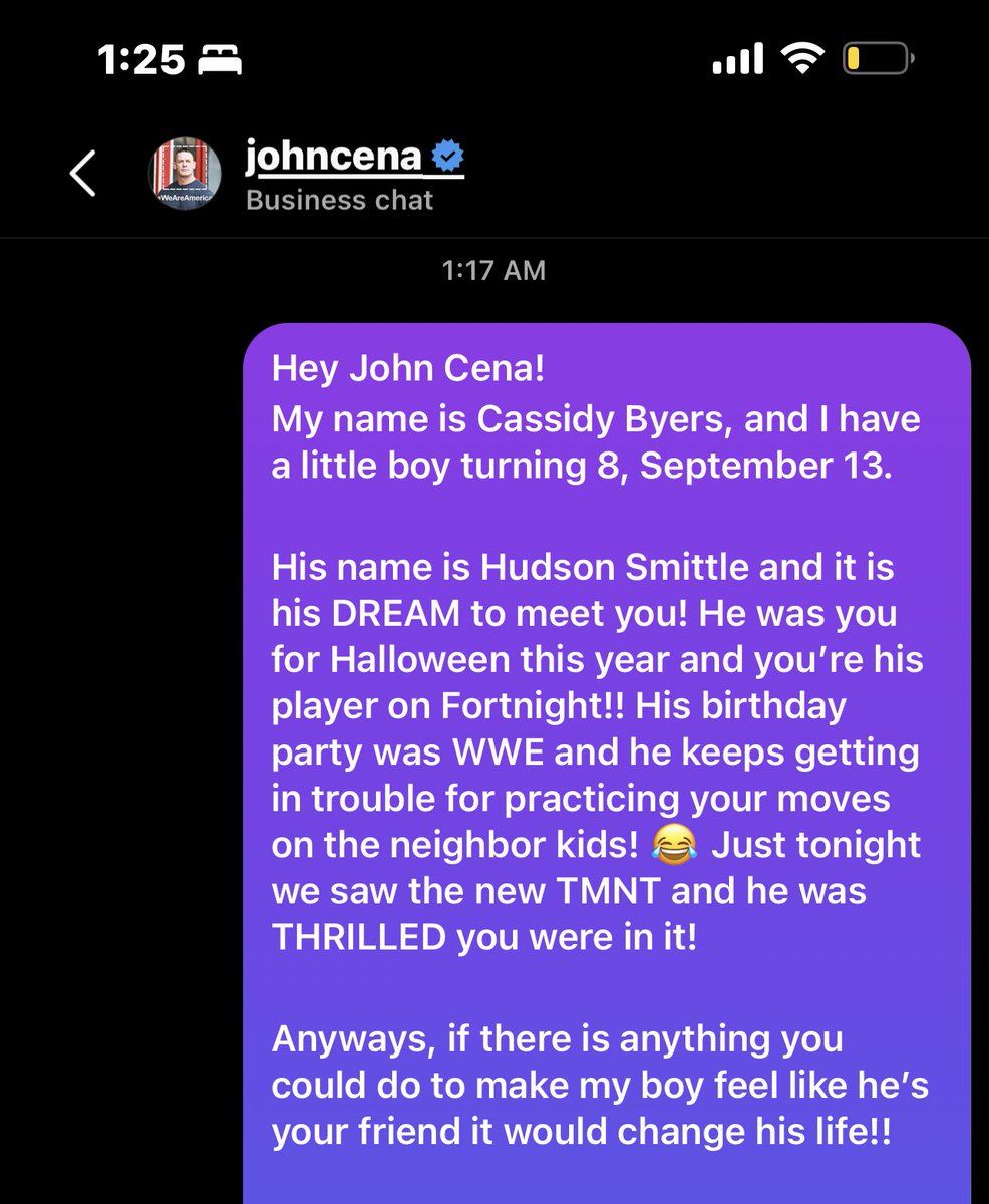 clcaughern's tweet photo. @JohnCena help me be mother of the year pls!!! Make my boys dream come true!! https://t.co/qZCcYipEvl
