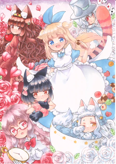 #自創作に狂っている人と繋がりたい 最近このタグが合うくらい創作しまくってる コピックでうちの子をたくさん描いてたくさん展示会でてます