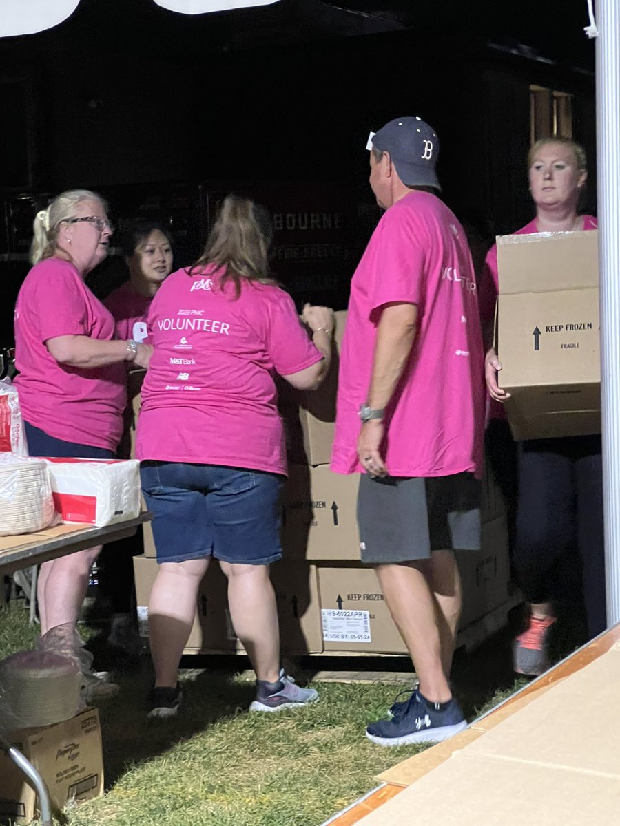 jmmh123's tweet photo. 2:41 a.m. and all is well!! Team meeting to rally &amp; strategize before the riders awake. More deliveries!!  @dunkindonuts !!! @PanMass #BreakfastCrew https://t.co/C6EK2ZbGAa