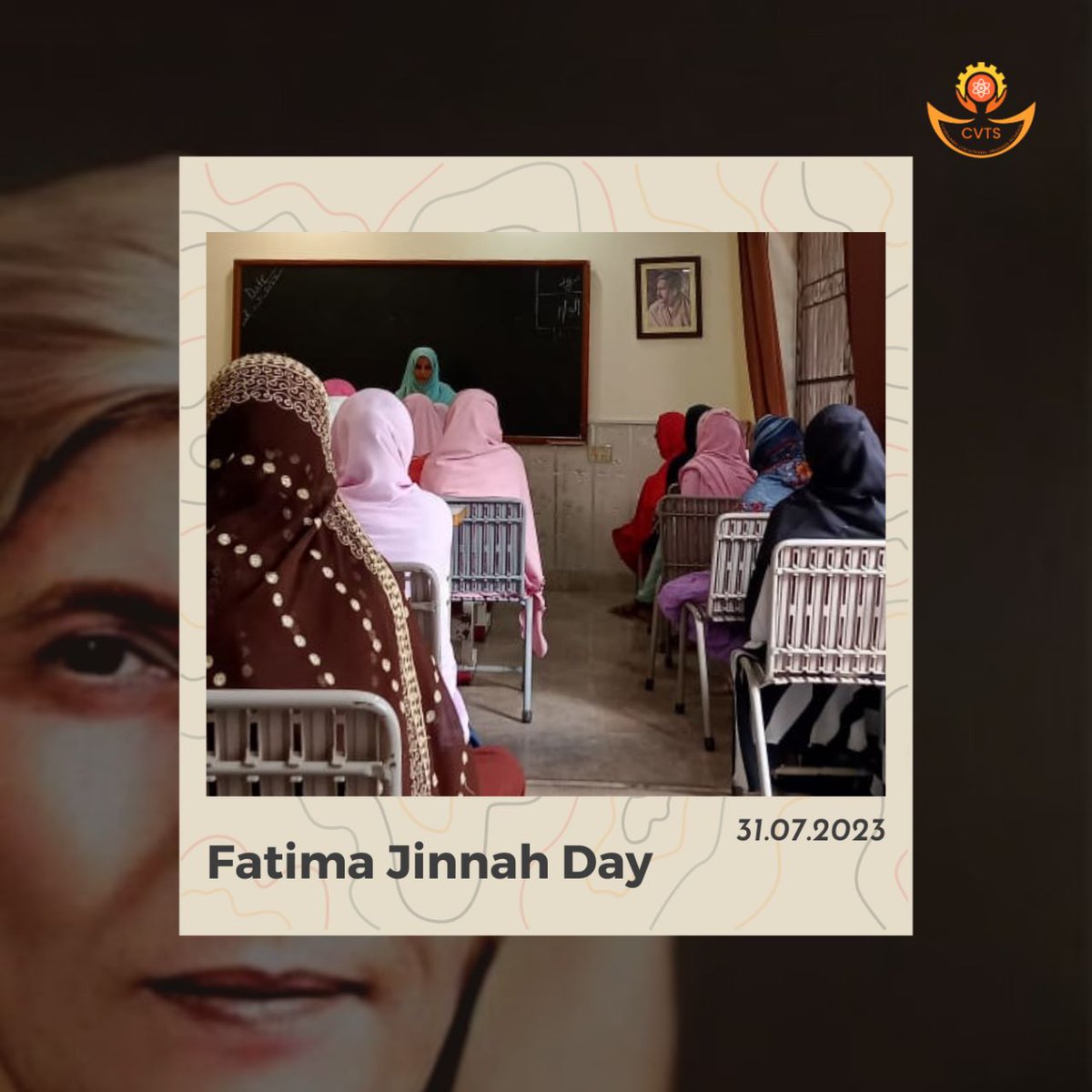 ChiraaghVTS's tweet photo. Remembering the remarkable legacy of Fatima Jinnah:
Fatima Jinnah Day was celebrated at CVTS this Monday to empower our students with her inspiring ideals.

#CVTS #FatimaJinnahDay #Chiraagh #BeTheLight #BringTheChange #VocationalSchool #BastiDhoopSari #Multan https://t.co/x4YAVNnYtH