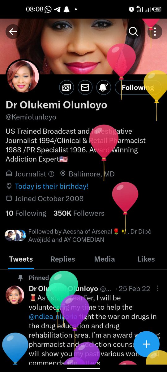 Happy birthday @Kemiolunloyo Wishing you all the best on your 60th; birthday hope you have a lovely day. congratulations on turning the big 6-0, hope youhave great time celebrating 🥳🎉 DrKemi