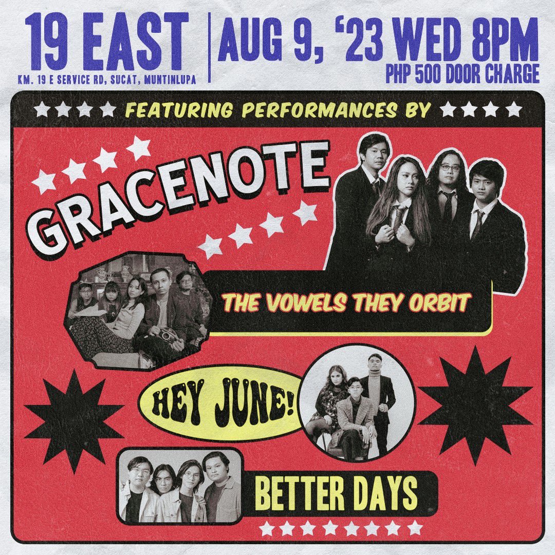 See you AUG. 9 at 19 East, Sucat Parañaque | 8PM