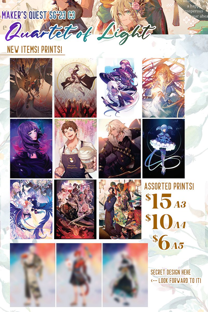 My catalogue for Maker's Quest SG on 12th August (1/2) ! Against better judgement, I'm bringing a lot of FFXIV stuff so do drop by! I'll be at Booth C3 and will be part of the official TT rally!