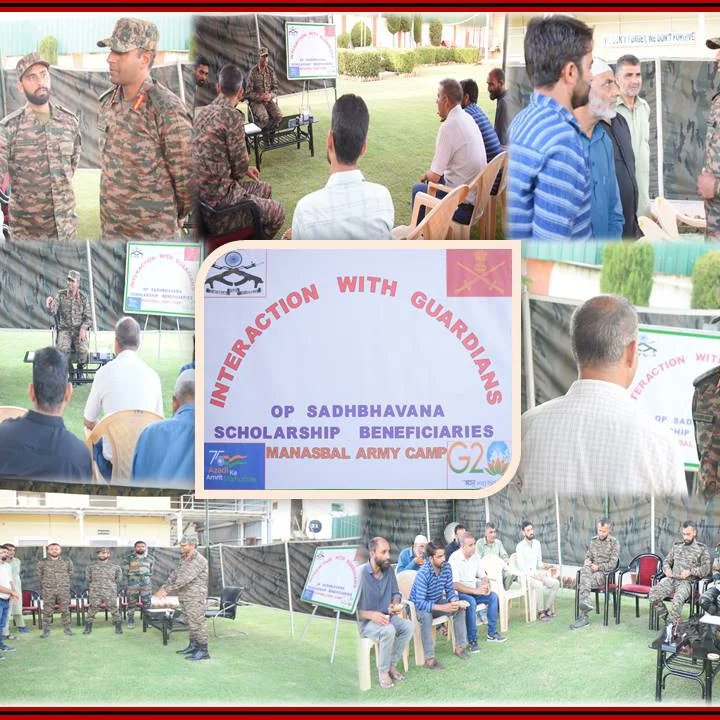 Chhote_91's tweet photo. INTERACTION WITH GUARDIANS OF BENEFICIARIES OF SCHOLARSHIPS UNDER OP SADHBHAVANA-04 AUG 2023

In continuous efforts of Indian Army to motivate young generation of Kashmir and encourage them to acquire higher education,Manasbal Battalion organised an interaction with guardians. https://t.co/Z5OAdrhHB9