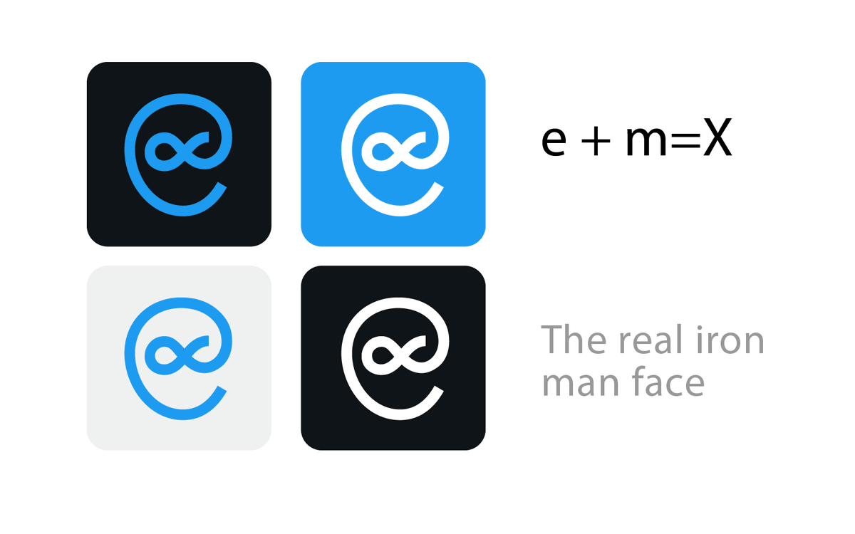 inusentes's tweet photo. The real ironman face | e + m=X logo @elonmusk  @ComputerArts 

The Threads app and Meta are also the inspiration behind the #justforfun redesigning logo of X.

#justforfun #elonmusk https://t.co/ljhPMR2hht